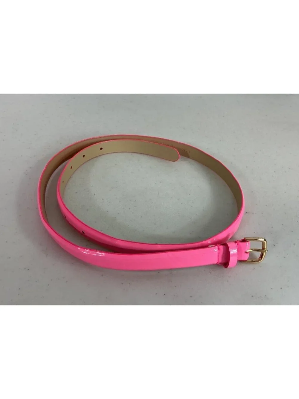 J Crew Patent Leather Pink Belt Barbiecore Womens Small